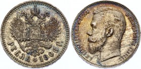 Russia 1 Rouble 1906 ЭБ R
Bit# 60 R; Silver, UNC-, Very beautiful original patina. Very rare coin. Low mintage - Only 45 710 pieces. Attractive colle...