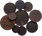 Russia Lot of 10 Coins 1840 - 1860
Various Rulers, Dates & Denominations