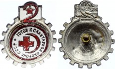 Russia - USSR Badge "Ready to Sanitary Defense of the USSR" - 2nd Class 1935
Avers# 2, p.85; Готов к Санитарной Обороне СССР...
