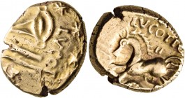 Northeast Gaul 
Remi. Lucotios, Circa 1st century BC. Stater (Gold, 21.5 mm, 6.06 g, 9 h), "à l'oeil" type. LVCOTIOS Degenerated head of Apollo, in t...
