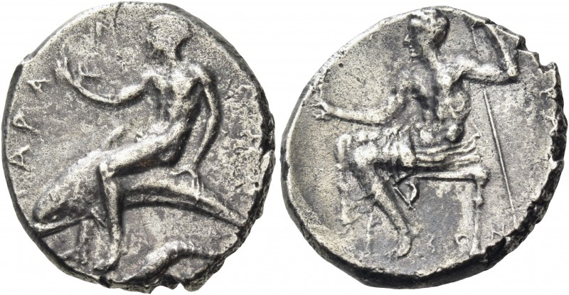 Calabria 
Tarentum. Circa 440 - 425 BC. Nomos or Didrachm (Silver, 21 mm, 7.50 ...