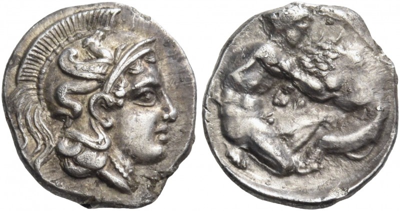 Calabria 
Tarentum. Circa 380-325 BC. Diobol (Silver, 12.5 mm, 1.27 g, 6 h). He...