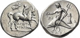 Calabria 
Tarentum. Circa 272-240 BC. Didrachm or nomos (Silver, 18.5 mm, 6.59 g, 2 h), struck under the magistrates Aristokrates, Phi.. and Pi... AP...