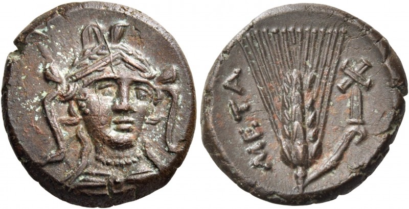 Lucania 
Metapontum. Circa 300-250 BC. Chalkous (Bronze, 18 mm, 4.59 g, 11 h). ...