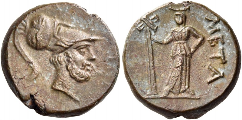 Lucania 
Metapontum. Circa 300-250 BC. Chalkous (Bronze, 17 mm, 4.62 g, 11 h). ...