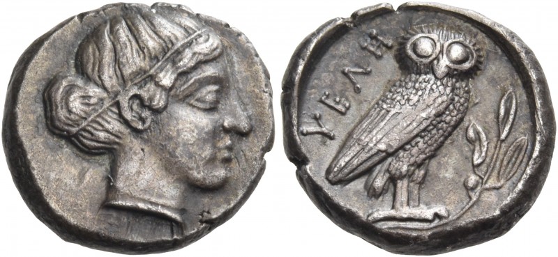 Lucania 
Velia. Circa 465-440 BC. Drachm (Silver, 15 mm, 4.02 g, 12 h). Head of...