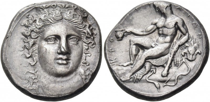 Bruttium 
Kroton. Circa 360 BC. Nomos (Silver, 21 mm, 8.00 g, 4 h). Head of Her...