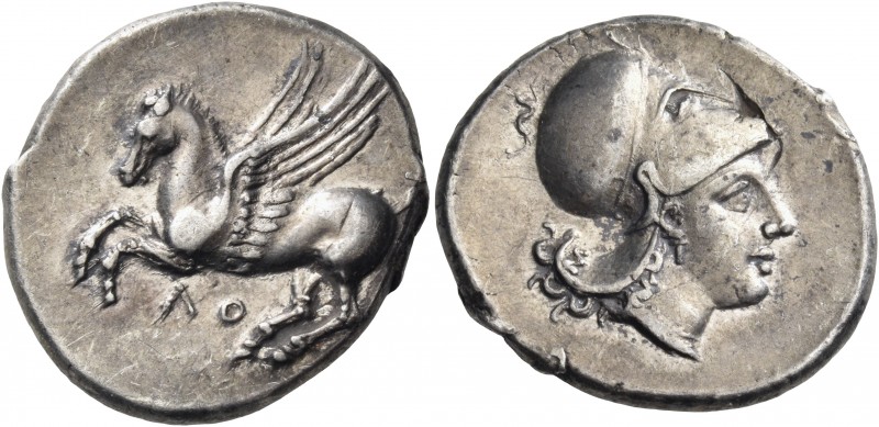 Bruttium 
Lokroi Epizephyrioi. Circa 350-275 BC. Stater (Silver, 22.5 mm, 8.61 ...