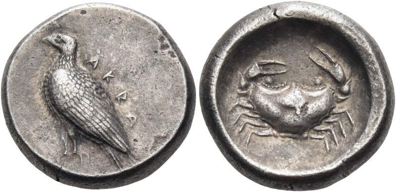 Sicily 
Akragas. 488/485-480/478 BC. Didrachm (Silver, 18 mm, 8.67 g, 6 h). ΑΚR...