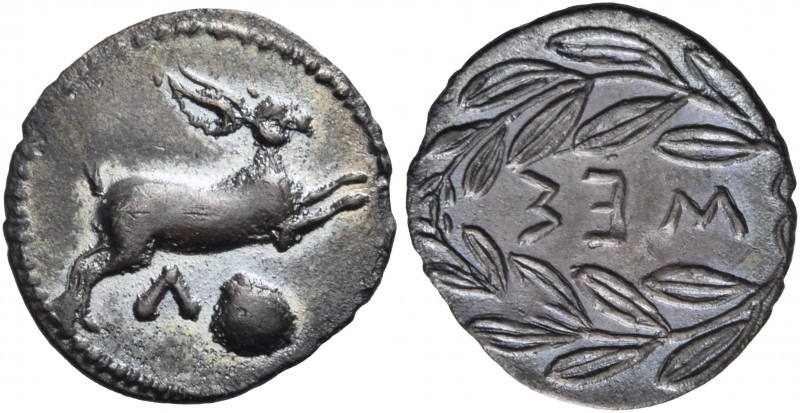Sicily 
Messana. Circa 412-408 BC. Litra (Silver, 13.5 mm, 0.65 g, 11 h). Hare ...