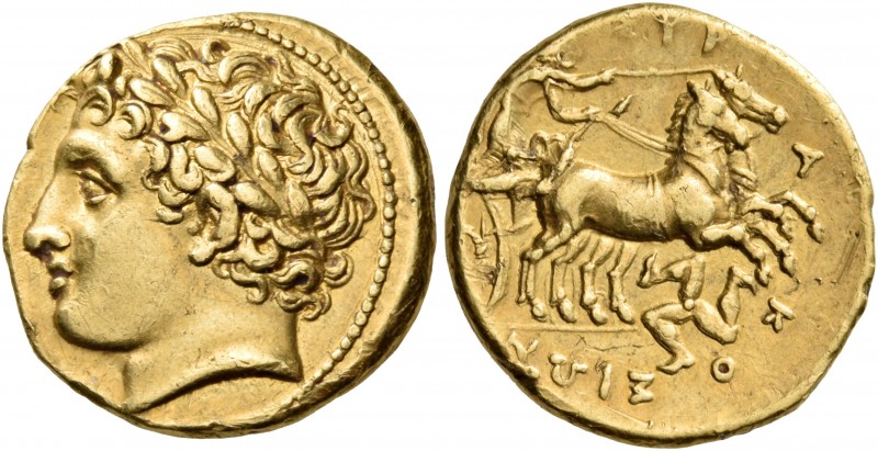 Sicily 
Syracuse. Agathokles, 317-289 BC. Hemistater or Dekadrachm (Gold, 15 mm...