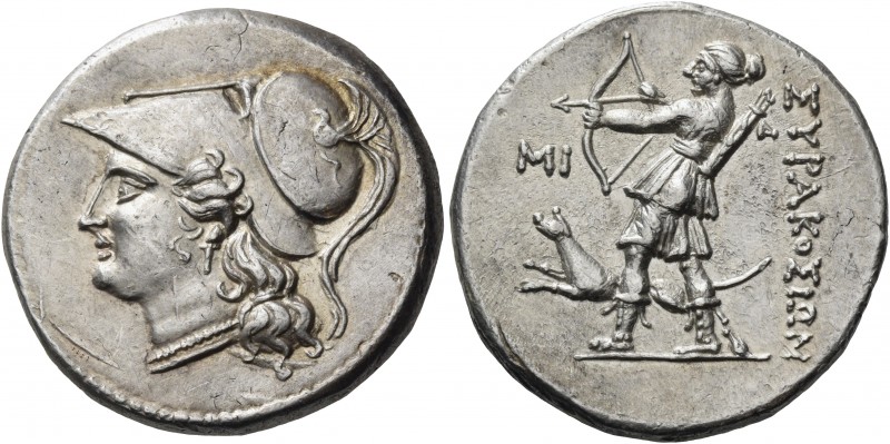 Sicily 
Syracuse. Fifth Democracy, 214-212 BC. 12 Litrai. Silver (24 mm, 10.16 ...