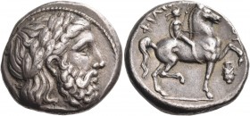 Kings of Macedon 
Philip II, 359-336 BC. Tetradrachm (Silver, 26 mm, 14.51 g, 12 h), Amphipolis, 342/1-329/8. Laureate head of Zeus to right. Rev. ΦΙ...