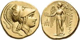 Kings of Macedon 
Alexander III ‘the Great’, 336-323 BC. Stater (Gold, 18 mm, 8.61 g, 10 h), Amphipolis, circa 330-320. Head of Athena to right, wear...