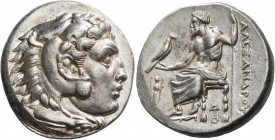 Kings of Macedon 
Alexander III ‘the Great’, 336-323 BC. Tetradrachm (Silver, 27 mm, 17.32 g, 9 h), Lampsakos, 328-323. Head of youthful Herakles to ...