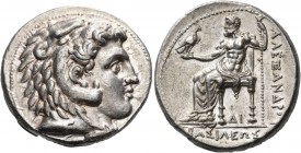 Kings of Macedon 
Alexander III ‘the Great’, 336-323 BC. Tetradrachm (Silver, 26 mm, 17.25 g, 11 h), uncertain mint in Pamphylia, possibly Side, c. 3...