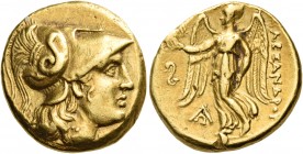 Kings of Macedon 
Alexander III ‘the Great’, 336-323 BC. Stater (Gold, 18 mm, 8.55 g, 10 h), struck during the reign of Philip III, Lampsakos, 323-31...