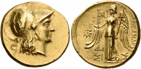 Kings of Macedon 
Alexander III ‘the Great’, 336-323 BC. Stater (Gold, 19 mm, 8.45 g, 12 h), struck posthumously, Sinope, c. 230-200. Head of Athena ...
