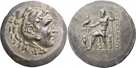 Kings of Macedon 
Alexander III ‘the Great’, 336-323 BC. Tetradrachm (Silver, 36.5 mm, 16.85 g, 12 h), struck posthumously, Myrina, ca. 188-170. Head...