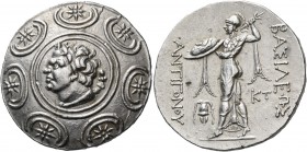 Kings of Macedon 
Antigonos II Gonatas, 277/6-239 BC. Tetradrachm (Silver, 30 mm, 17.14 g, 9 h), Amphipolis, c. 274/1-260/55. Horned head of Pan to l...