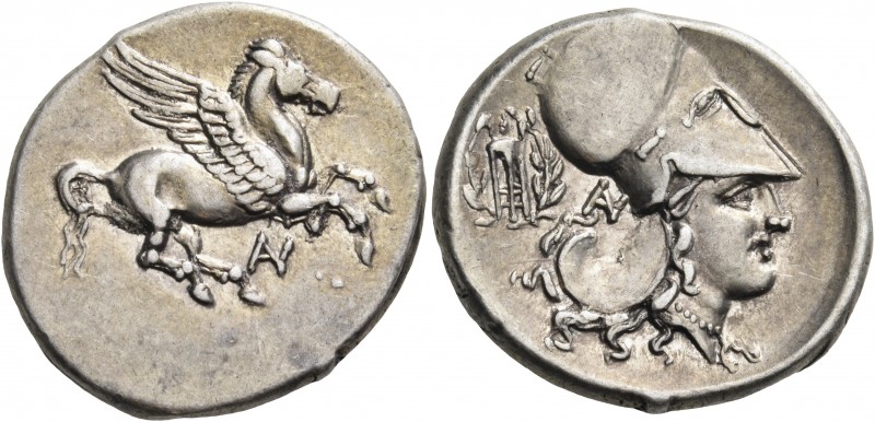 Akarnania 
Anaktorion. Circa 350-300 BC. Stater (Silver, 23 mm, 8.57 g, 1 h). P...