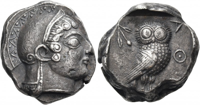 Attica 
Athens. Circa 500/490-485/0 BC. Tetradrachm (Silver, 19 mm, 16.96 g, 11...