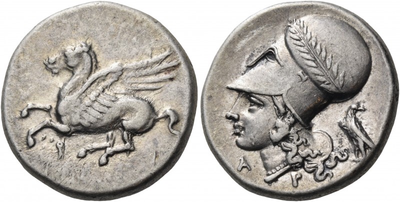 Corinthia 
Corinth. Mid 4th century BC. Stater (Silver, 22 mm, 8.50 g, 3 h). Pe...