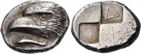 Paphlagonia 
Sinope. Circa 425-410 BC. Drachm (Silver, 19 mm, 6.12 g, 6 h). Head of a sea eagle to left; below, dolphin swimming to left. Rev. Quadri...
