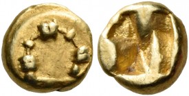 Ionia 
Uncertain. Circa 600-550 BC. 1/24 Stater (Electrum, 6.5 mm, 0.71 g), Phokaic standard. Fibula with large beads, similar to a 7th-6th century B...
