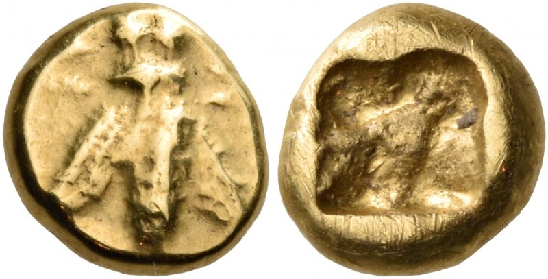 Ionia 
Ephesos. Circa 550-500 BC. Hekte (Gold, 9 mm, 2.27 g), c. 550. Bee. Rev....