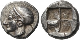 Ionia 
Phokaia. Circa 521-478 BC. Diobol (Silver, 10 mm, 1.32 g). Head of a nymph to left, wearing plain sakkos, curved earring, and a pearl necklace...