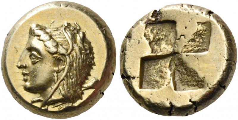 Ionia 
Phokaia. Circa 387-326 BC. Hekte (Electrum, 10.5 mm, 2.57 g). Head of th...