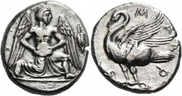 Cilicia 
Mallos. Circa 440-390 BC. Stater (Silver, 22.5 mm, 10.26 g, 7 h). [m'rln (in Aramaic)] Winged and beardless male figure, draped from the wai...