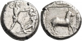 Cilicia 
Uncertain mint. Circa 450-425 BC. Stater (Silver, 20.5 mm, 10.73 g, 3 h). Herakles striding to right, holding club in his upraised right han...