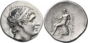 Seleukid Kings of Syria 
Antiochos I Soter, 281-261 BC. Tetradrachm (Silver, 29 mm, 17.07 g, 1 h), Smyrna. Diademed head of Antiochos I to right. Rev...
