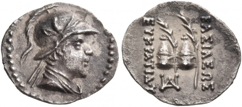 Baktria and India 
Greco-Baktrian Kingdom. Eukratides I, circa 170-145 BC. Obol...