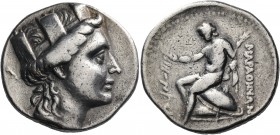 Phoenicia 
Marathos. 226/5-187/6 BC. Tetradrachm (Silver, 28 mm, 16.77 g, 12 h), year 34 = 226-225. Turreted head of the Tyche of Marathos to right. ...