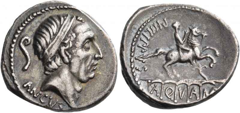 L. Marcius Philippus, 57 BC. Denarius (Silver, 17 mm, 3.59 g, 5 h), Rome. ANCVS ...