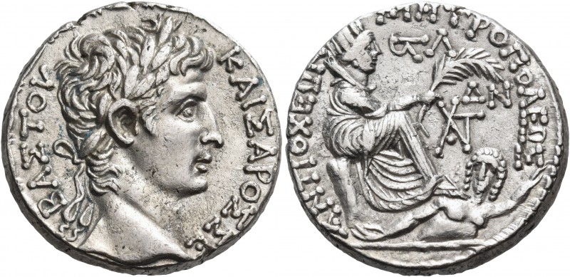 Augustus, 27 BC-AD 14. Seleucis and Pieria. Syria, Antioch. Tetradrachm (Silver,...