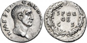 Galba, 68-69. Denarius (Silver, 18 mm, 3.44 g, 6 h), Rome, circa July 68 - January 69. IMP SER GALBA AVG Bare head of Galba to right. Rev. S P Q R / O...