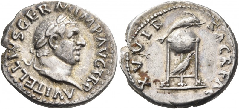 Vitellius, 69. Denarius (Silver, 20 mm, 3.27 g, 6 h), Rome, late April - 20 Dece...