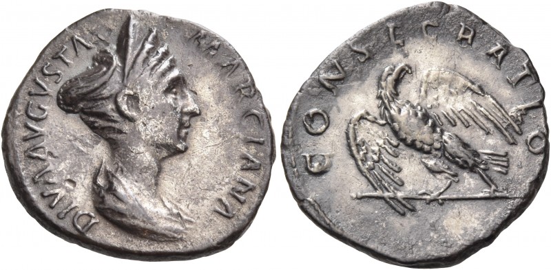 Ulpia Marciana, sister of Trajan, Augusta, circa 105-112/4. Denarius (Silver, 19...
