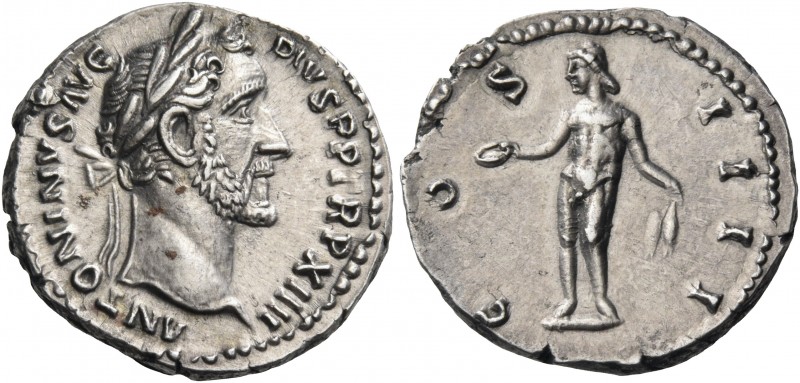 Antoninus Pius, 138-161. Denarius (Silver, 17.5 mm, 3.63 g, 5 h), 150-151. ANTON...
