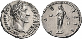 Antoninus Pius, 138-161. Denarius (Silver, 17.5 mm, 3.63 g, 5 h), 150-151. ANTONINVS AVG PIVS P P TR P XIIII Laureate head of Antoninus Pius to right....