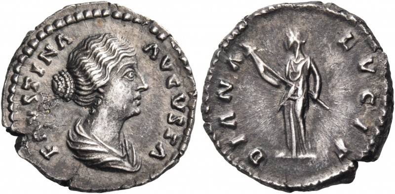 Faustina Junior, wife of Marcus Aurelius, Augusta, 147-175. Denarius (Silver, 18...