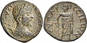 Septimius Severus, 193-211. Messenia. Kyparissia (Kyparissos). Diassarion (Bronze, 21.5 mm, 5.22 g, 10 h), c. 198-208. ΛΟVCI - CEΟVΗΡΟC Laureate bust ...