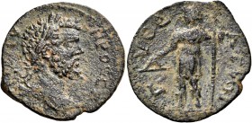 Septimius Severus, 193-211. Laconia. Gytheion. Diassarion (Bronze, 23 mm, 4.58 g, 3 h). Λ CEOY-HPOC CE Laureate bust of Septimius Severus to right. Re...