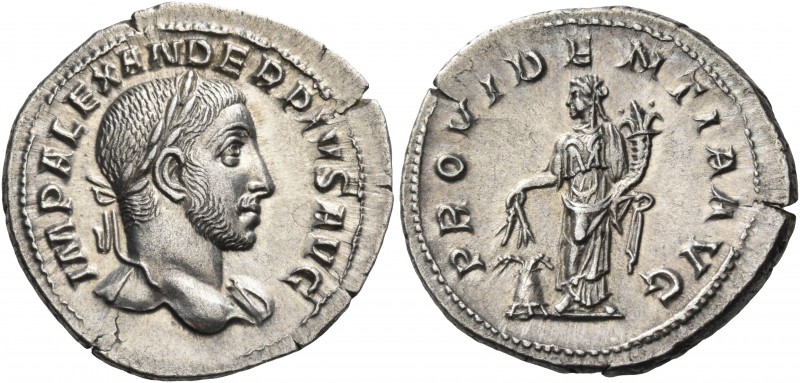 Severus Alexander, 222-235. Denarius (Silver, 20.5 mm, 3.33 g, 7 h), Rome, 232. ...