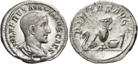Maximus, Caesar, 235/6-238. Denarius (Silver, 20 mm, 3.72 g, 6 h), Rome, 235-236. IVL VERVS MAXIMVS CAES Bareheaded, draped and cuirassed bust of Maxi...
