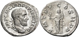 Pupienus, 238. Denarius (Silver, 19 mm, 3.15 g, 6 h), Rome, 22 April - 29 July 238. IMP C M CLOD PVPIENVS AVG Laureate, draped and cuirassed bust of P...